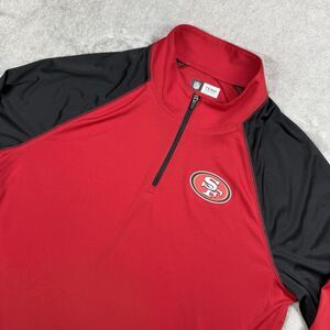 NFL San Francisco 49ers Long Sleeve Quarter-Zip Pullover Men's Large Red